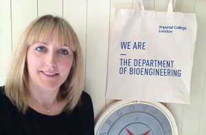 Jenna Steven-Smith with an Imperial College bag